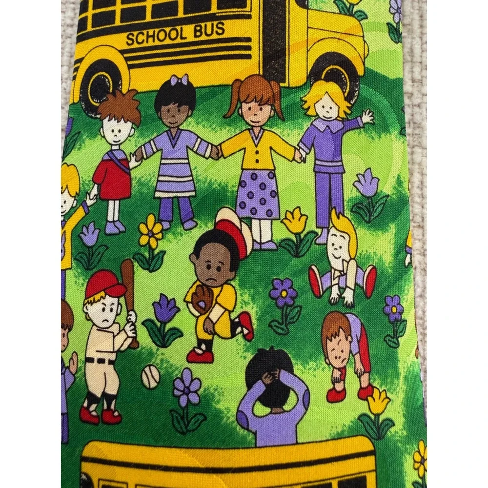 Fratello Hand Made Neck Tie Back to School Bus Driver Teacher Children Novelty